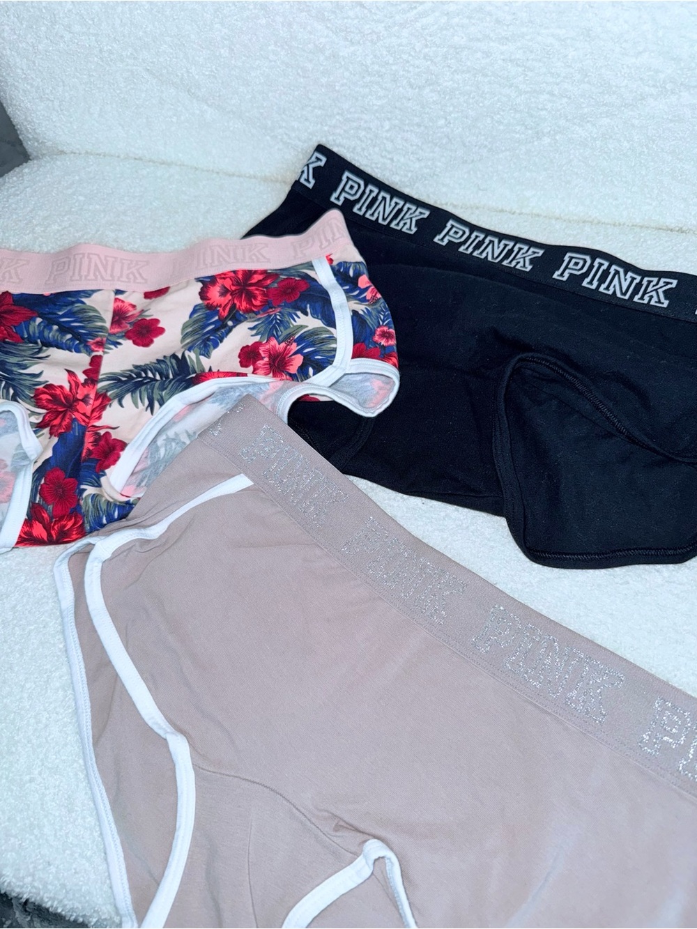 Victorias Secret Pink boyshort panties Large  NWOT logo waistband original y2k